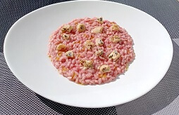 risotto salsa lamponi e lou blau